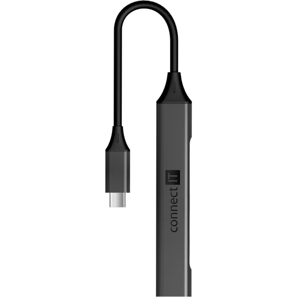 CONNECT IT USB-C hub, (1xUSB-A 3.0, 3xUSB-A 2.0), externý antracitový - USB huby - Obrázok O5N0000P01