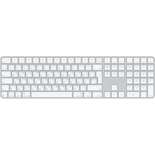 Apple Magic Keyboard s Touch ID a numerickou klávesnicou strieborná - ukrajinská - Klávesnice - Hlavný obrázok