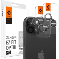 Spigen Glass TR EZ Fit Optik Pro 2 Pack tvrdené sklo na fotoaparát iPhone 15/15 Plus 14/14 Plus číre - Ochranné fólie a sklo