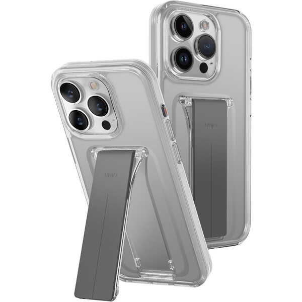 UNIQ Heldro Mount Stand ochranný kryt iPhone 15 Pro Max Lucent (číry)