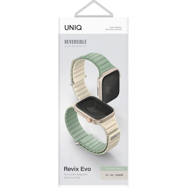 UNIQ Revix Evo obojstranný remienok Apple Watch 42/41/40/38mm (mentolový/béžový) - Remienky - Obrázok O6O5000O01