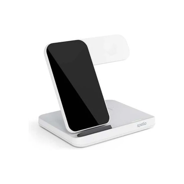 Spello 3in1 bezdrôtový nabíjací stojan pre Samsung biely - Nabíjačky - Hlavný obrázok