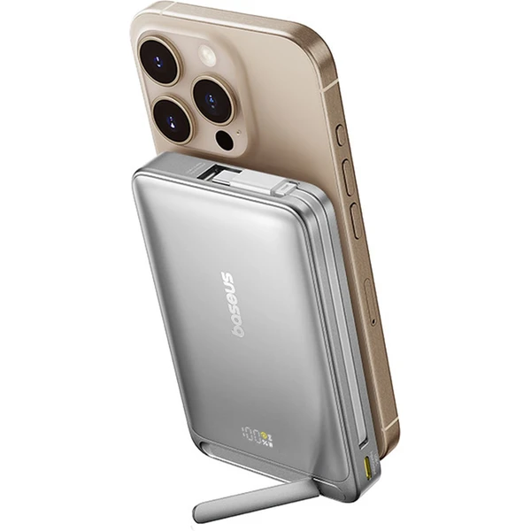 Powerbanka Baseus Nomos Qi2 10000mAh 45W s káblom USB-C sivá - Powerbanky - Obrázok O7AE000N01