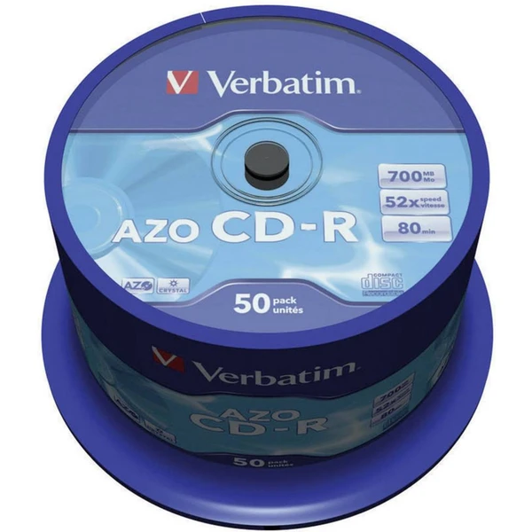 VERBATIM CD-R(50 ks)Spindle/Crystal/DLP/52x/700MB - Optické disky - Hlavný obrázok
