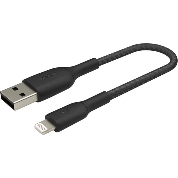 Belkin BOOST Charge Braided Lightning/USB-A odolný kábel, 15cm, čierny - Káble - Hlavný obrázok