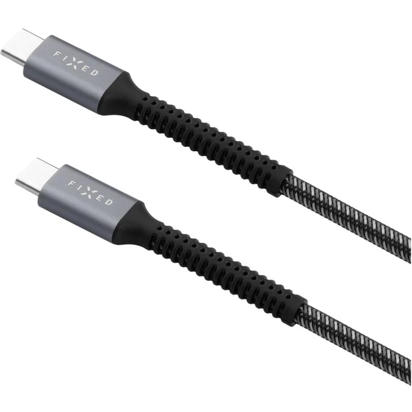 FIXED Armor USB-C/USB-C napájací kábel 240W 1,2m sivý - Káble a redukcie - Obrázok O8I1000O01