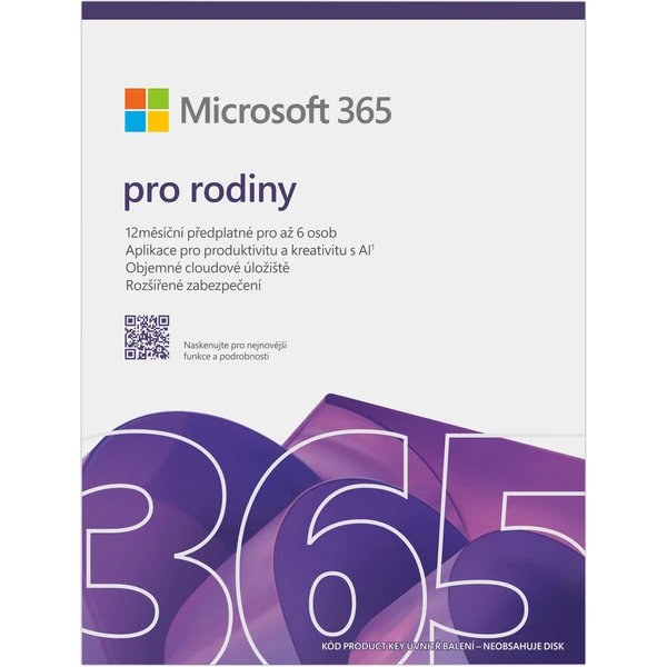 Microsoft 365 pre domácnosti - predplatné na 1 rok pre 6 používateľov ~CZ~ krabicová verzia - Softvér - Obrázok O8LC000J01