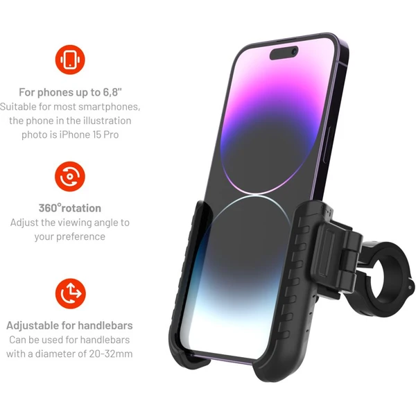 FIXED Bikee Plus univerzálny držiak na bicykel čierny - Držiaky - Obrázok O8Y3000P01