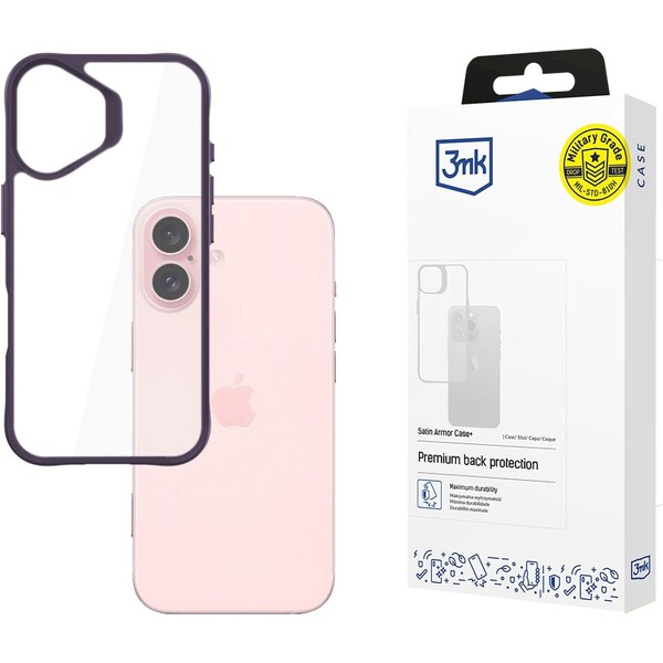 3mk ochranný kryt Satin Armor Case+ pre Apple iPhone 16 Plus modrá