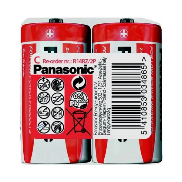 Panasonic Red Zinc C zinkouhlíková batéria (2ks) - Batérie - Hlavný obrázok