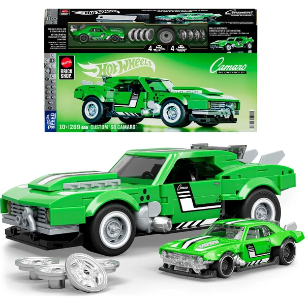 Mattel Brick Shop zostaviteľný model Hot Wheels - Custom 68 Camaro (Speed ??series) - Stavebnica - Obrázok OA6L000K01