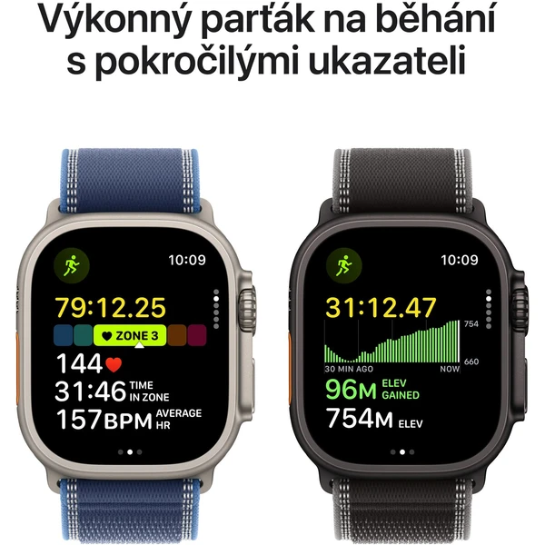 Apple Watch Ultra 3 (2025) 49mm Prírodný titán s oceľovo modrým oceánskym remienkom - Inteligentné hodinky - Obrázok OAQH000K01