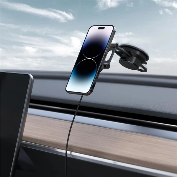 Spigen OneTap 3 Pro Wireless Car Charger Mount ( ITS35W-3) MagSafe držiak s nabíjaním čierny - Držiaky - Obrázok OBD4000601