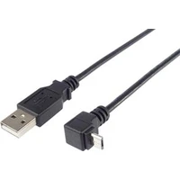 PremiumCord USB-A/MicroUSB napájací kábel so zahnutým konektorom 1m čierny - Káble a redukcie
