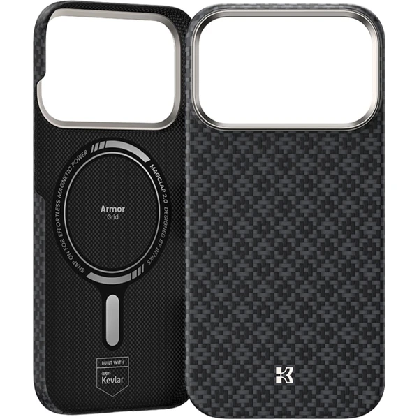 Benks ArmorGrid ArmorAir Kevlar MagSafe kryt iPhone 17 Pro Max Obsidian Black - Puzdra - Obrázok OCCK000K01