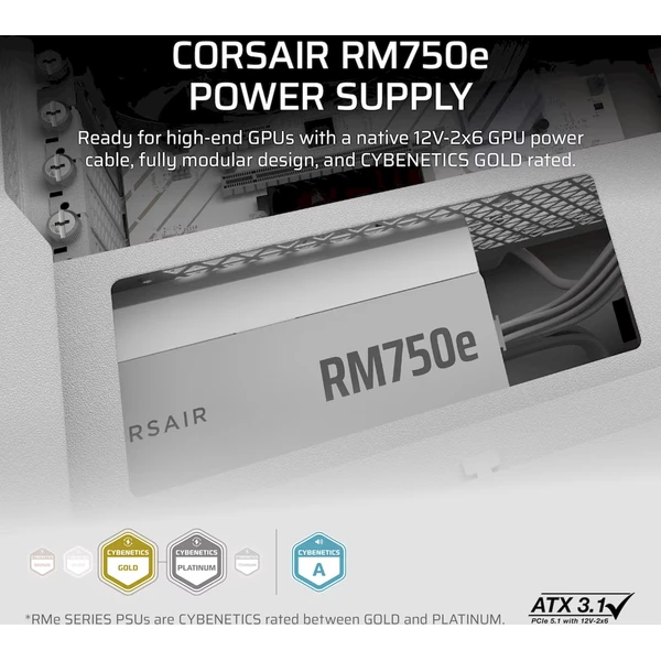 Corsair RM750e biely - Zdroje - Obrázok OCRK000K01