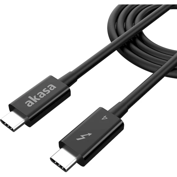 Akasa USB-C/USB-C predlžovací kábel 4K 100W 1,2 m čierny - Káble a redukcie - Obrázok ODHK000K01