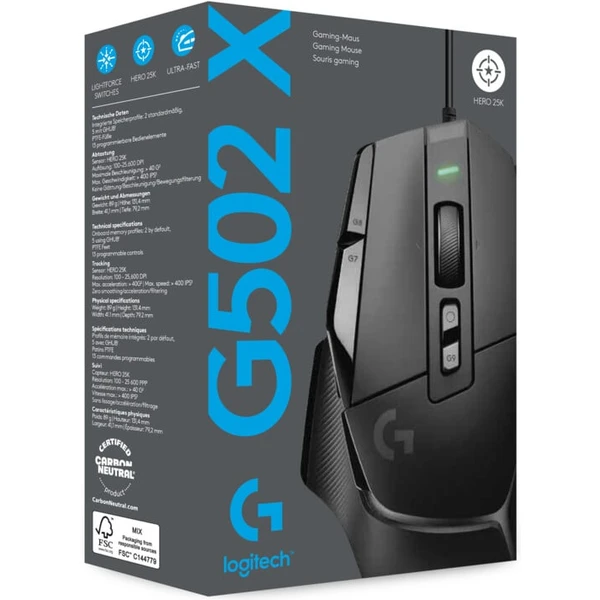 Logitech G502 X herná myš čierna - Myši - Obrázok ODU1000601
