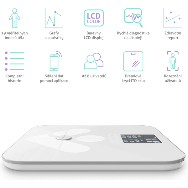 TrueLife FitScale W7 BT múdra váha biela - Inteligentné váhy - Obrázok OEE0000N01