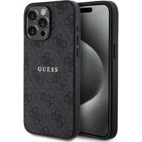 Guess PU Leather 4G Colored Ring MagSafe kryt iPhone 15 Pro Max čierny - Puzdra