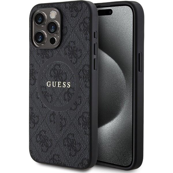 E-shop Guess PU Leather 4G Colored Ring MagSafe kryt iPhone 15 Pro Max čierny