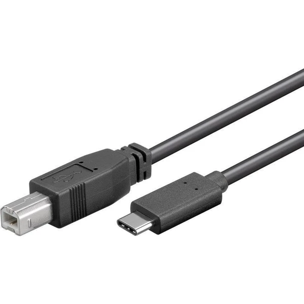 PremiumCord USB-C/USB-B napájací kábel 2,5W 1m čierny - Káble a redukcie - Hlavný obrázok