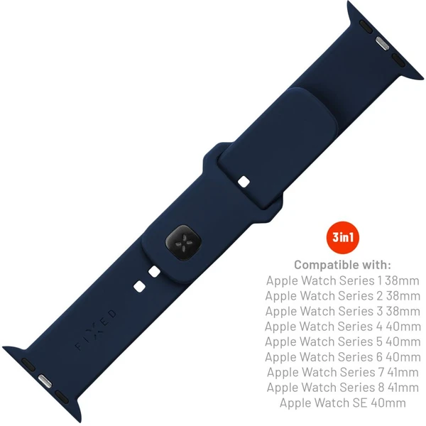 Set silikónových remienkov FIXED Silicone Sporty Strap pre Apple Watch 38/40/41mm, modrý - Remienky - Obrázok OFM2000O01