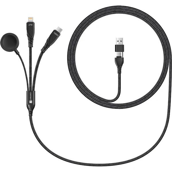 CONNECT IT Wirez 6v1 napájací kábel 100W 1,25m čierny - Káble a redukcie - Obrázok OFTG000K01