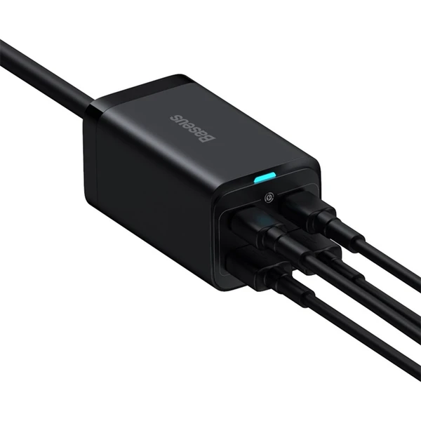 Rýchlonabíjačka do siete Baseus GaN3, 2xUSB-A, 2xUSB-C 100W čierna - Nabíjačky - Obrázok OGGE000L01