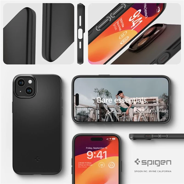Spigen Thin Fit kryt iPhone 15 čierny - Puzdra - Obrázok OGU8000601
