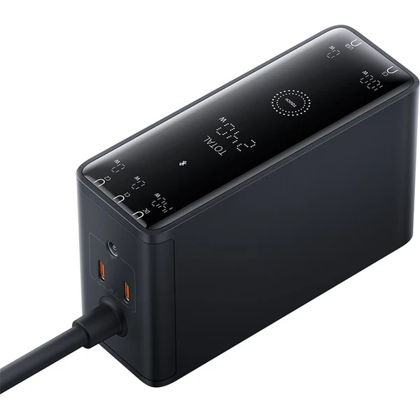 Nabíjacia stanica Baseus Digital Charger 240W GaN, 3x USB-C, USB + DC, 1m kábel čierna - Nabíjačky - Obrázok OIGE000L01