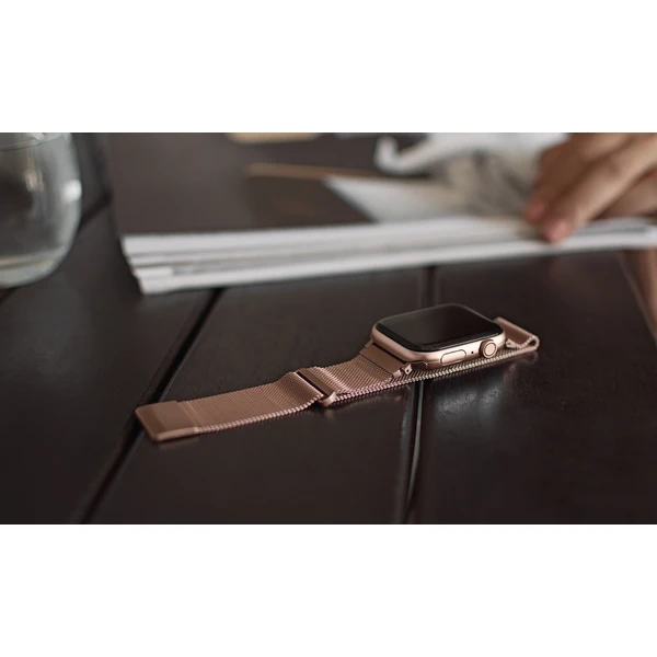 UNIQ Dante oceľový remienok Apple Watch 42/41/40/38mm Rose ružovo zlatý - Remienky - Obrázok OIZ4000301
