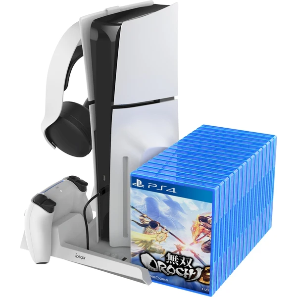 iPega P5S023 Nabíjací Stojan s Chladením pre PS5/PS5 Slim/PS5 Pro biely - Nabíjačky - Obrázok OJU0000K01