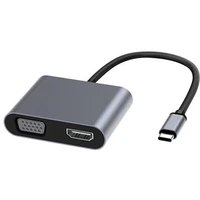 PremiumCord USB-C -> HDMI/VGA redukcia 4K sivá - Káble a redukcie