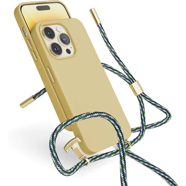 EPICO silikónový kryt so šnúrkou pre iPhone 13 / 14 pieskový - Puzdra - Obrázok OKC8700301