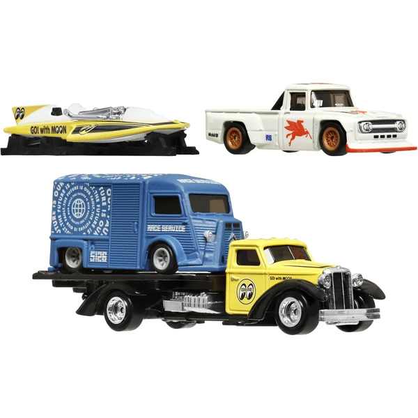 Mattel Hot Wheels Premium Speed Waze, Classic Hydroplane, Citroen H Van, Toyota Stout Drift Truck - Hračky - Obrázok OKPF000K01