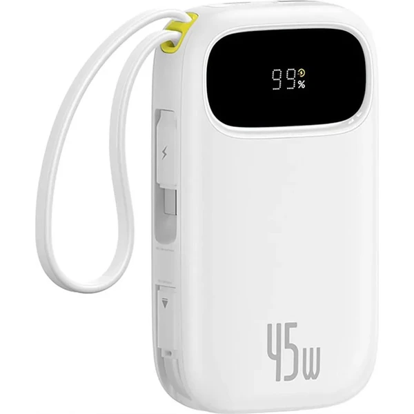 Baseus EnerFill FC31 Qpow 3 20000mAh powerbanka, 45W, s káblom USB-C a Lightning biela - Powerbanky - Obrázok OMBQ000K01