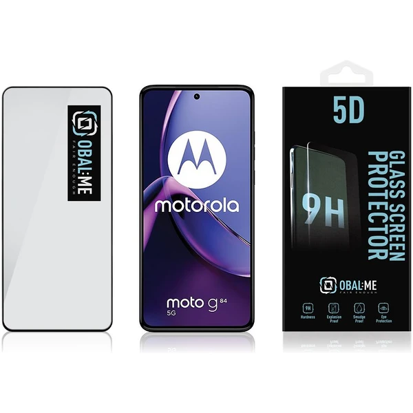 OBAL:ME 5D Tvrdené Sklo pre Motorola G84 čierne - Ochranné fólie a sklo - Obrázok OMX3000P01