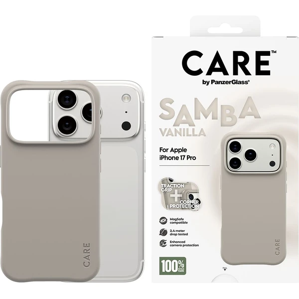 PanzerGlass® CARE Samba kryt s MagSafe Apple iPhone 17 Pro Vanilla - Puzdra - Obrázok ONDH000K01