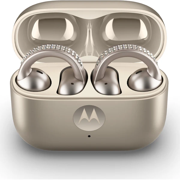 E-shop Motorola Moto Buds Loop (Sound By BOSE) bezdrôtové slúchadlá Swarovski crystals béžová