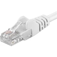 PremiumCord RJ45/RJ45 Cat5e UTP prepojovací kábel 0,5m biely - Káble a redukcie