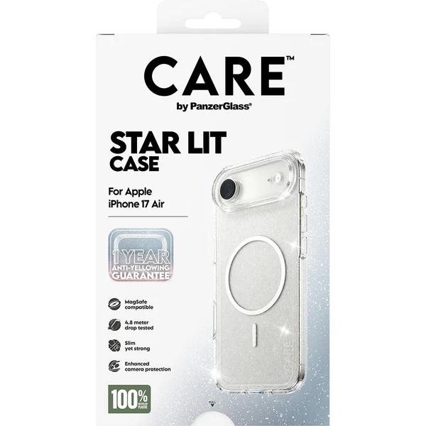 PanzerGlass® CARE Star Lit kryt s MagSafe Apple iPhone Air trblietavý/biely - Puzdra - Obrázok OPDH000K01
