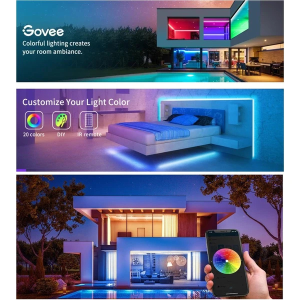 Govee WiFi RGB Smart LED pásik 10m - LED pásy - Obrázok OPKK000K01