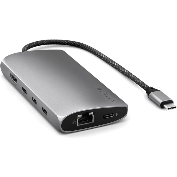 Satechi USB-C viacportový adaptér 8K s Ethernet V3 vesmírne šedý - USB huby - Obrázok OPX5000O01
