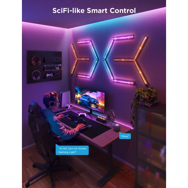 Govee Smart Gaming (4+1) nástenné svetlo - RGBIC - Inteligentné osvetlenie - Obrázok OQKK000K01