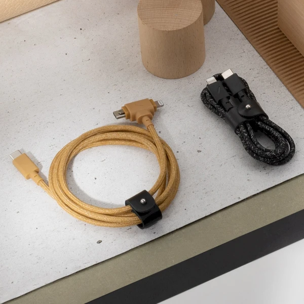 Native Union Belt Universal Cable (USB-C – Lighting/USB-C) 1,5 m, kraft - Káble a redukcie - Obrázok OR37000L01