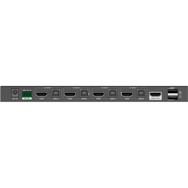 PremiumCord 4K@60Hz HDMI2.0 KVM switch 4:1 - Ostatné - Obrázok ORHF000K01