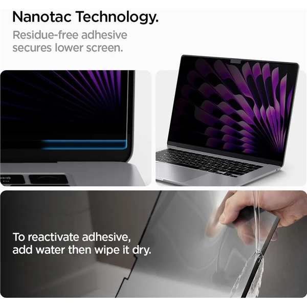 Spigen SafeView Privacy Filter MacBook Air ochranná fólia 15" M2/M3/M4 - Ochranné fólie a sklo - Obrázok ORN5000701