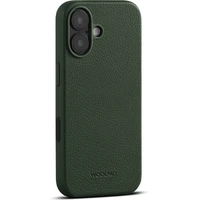 Woolnut MagSafe kožený kryt iPhone 17 tmavo zelený - Puzdra