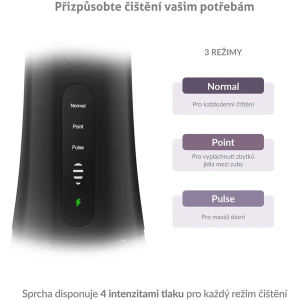 TrueLife AquaFloss Compact L100 ústna sprcha čierna - Ústne sprchy - Obrázok OUUL000K01